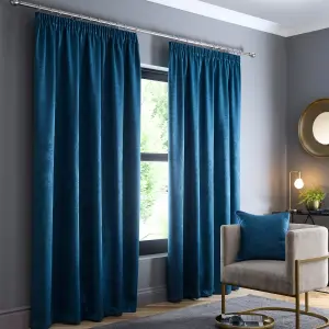 Galaxy Pair of Light Reducing Thermal Effect Pencil Pleat Curtains