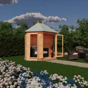 Buttermere hexagonal 8x7ft Summerhouse with 2 opening windows