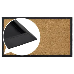 JVL Granite Rubber Tray Base Coir Doormat 40x70cm