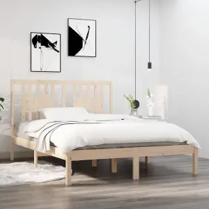 Berkfield Bed Frame Solid Wood Pine 140x190 cm