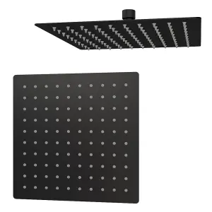 Aquarius Modern Square Over Head 200mm Shower Head Matt Black AQ601035