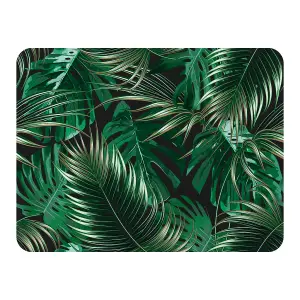 Tropical Leaves on Black (Blanket) / Default Title