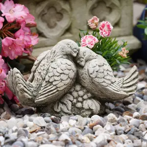 Love Doves Stone Statue British Bird Dove Outdoor Garden Ornament British Made Sculpture