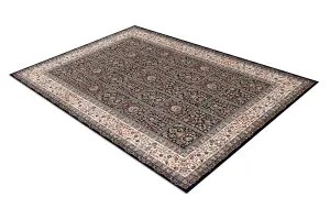 Carpet Wool NAIN Flowers, frame 1181/51011 navy / beige  120x170 cm