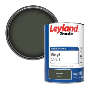 Leyland Trade Vinyl Matt Walls & Ceilings Emulsion Paint Grey Olive (RAL 6006) 5L