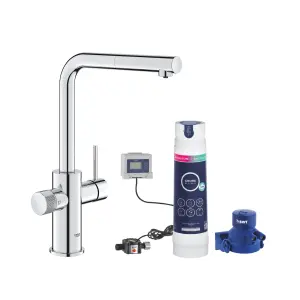 Grohe Blue Pure Minta Chrome effect Pull-out Water filter mono mixer tap With magnesium & zinc filter