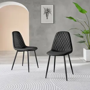 Furniturebox Imperia 4 Modern Black High Gloss Dining Table and 4 Black Corona Black Leg Chairs