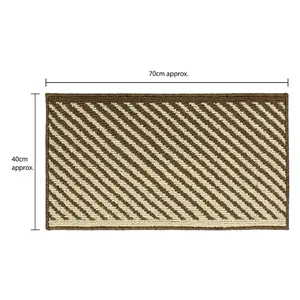 JVL Stellar Machine Washable Latex Backed Doormat, 40x70cm, Brown