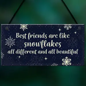 Red Ocean BEST FRIEND Ornament Friend Christmas Gift Hanging Plaque Friendship Women Girls Sign Keepsake