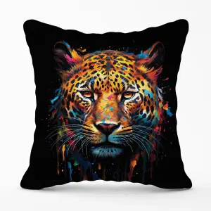 Splashart Leopard Face Cushions 45cm x 45cm