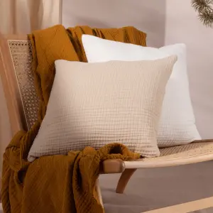 Yard Lark Muslin Crinkle Cotton Polyester Filled Cushion