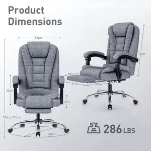 Executive Office Chair with Footrest,Computer Chair with Tilt Function for Home Office Working