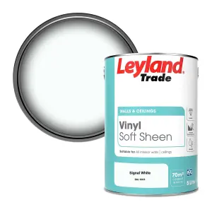 Leyland Trade Vinyl Soft Sheen Walls & Ceilings Emulsion Paint Signal White (RAL 9003) - 5L