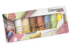 T/SET S/ALL U/RULER - Thread Set: Cotton: 8 x 100m: with Universal Ruler - Gutermann