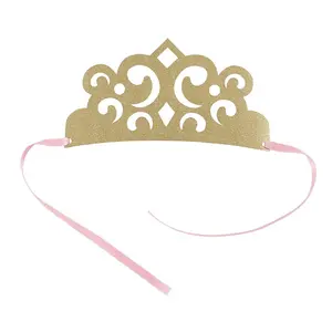 Unique Party Princess Paper Crown Party Hat (Pack of 4) Gold/Pink (One Size)