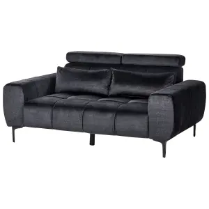 Velvet Living Room Set Black VEGAMO