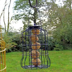 Metal Hanging Wild Bird Feeder - 3pcs Seed, Nut and Fat Ball Squirrel Proof