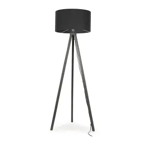 ValueLights Barbro Modern Grey Wood Tripod Floor Lamp Base