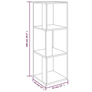 Berkfield Corner Cabinet Grey Sonoma 33x33x100 cm Engineered Wood