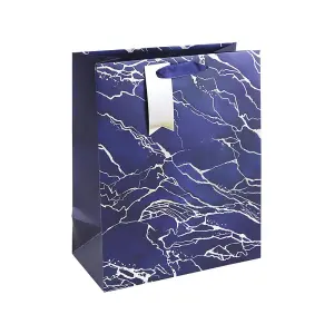 Eurowrap Marble Effect Gift Bag (Pack of 6) Blue (M)