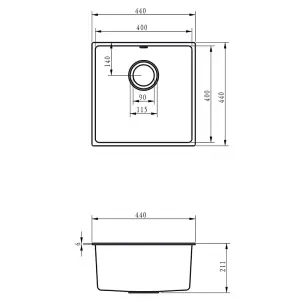 LSC Bexley 1.0 Matt Black Composite Synthetic Undermount Kitchen Sink & Waste