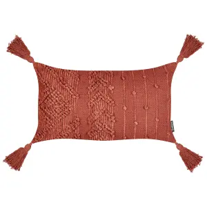 Set of 2 Cushions VALVARIA Cotton 30 x 50 cm Solid Red