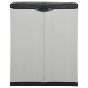 Berkfield Garden Storage Cabinet with 1 Shelf Grey and Black 68x40x85 cm