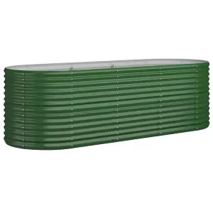 Berkfield Garden Planter Powder-coated Steel 224x80x68 cm Green