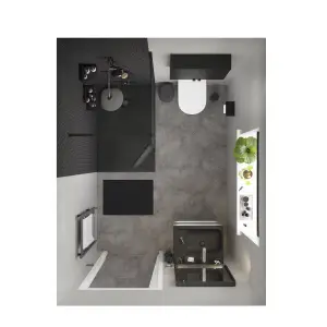 GoodHome Poprock Grey Tile Stone effect Self-adhesive Vinyl tile, 1.3m²