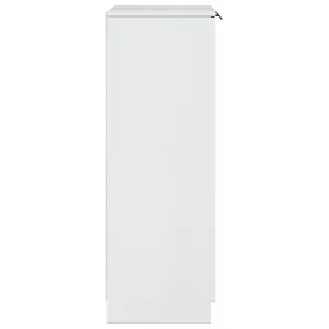 Shoe Cabinet High Gloss White 59x35x100 cm Engineered Wood