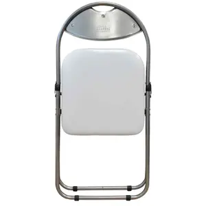 Harbour Housewares - Padded Folding Chair - White/Silver