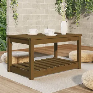 Berkfield Garden Table Honey Brown 82.5x50.5x45 cm Solid Wood Pine