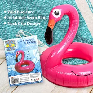 Large Flamingo Swim Ring 34 Inch Swimming