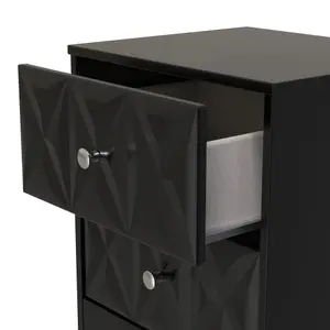 San Jose Ready assembled Black 2 Drawer Bedside chest (H)521mm (W)450mm (D)395mm