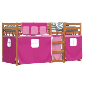 Berkfield Bunk Bed without Mattress Pink 90x190 cm Single Solid Wood Pine