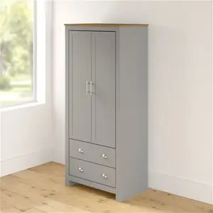 Loretta 2 Door Wardrobe Zipcode Design Finish: Soft Grey