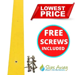 50mm Wide Non-Slip Anti-Skid Decking Strips - Safety and Style for Outdoor Space - YELLOW yellow 1200mmx50mm - x4