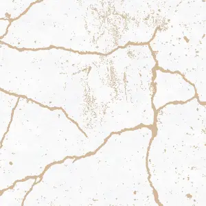 Superfresco Kintsugi White Gold effect Smooth Wallpaper