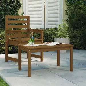 Berkfield Garden Table Honey Brown 82.5x50.5x45 cm Solid Wood Pine