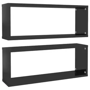 Aycel Cubby Shelf (Set of 2) Gloss White / 23cm H x 60cm W x 15cm D