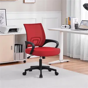 Mid-Back Mesh Swivel Office Chair Red