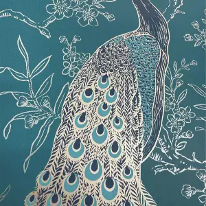 World of Wallpaper Peacock Wallpaper Emerald Green/Gold (274591)