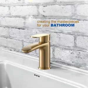 Basin Mixer Tap with Drain,Brass Bathroom Sink Taps with Waste, Modern Bathroom Taps with Pop Up