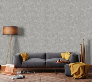 Galerie Enchanted Rulong Dark Grey Wallpaper