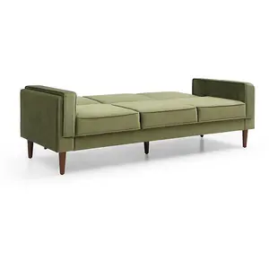 Toby Sofa Bed Olive Velvet In Athena Olive Velvet