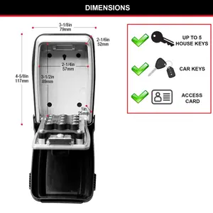 Master Lock Push Button 12 digit Wall-mounted External Combination Key safe