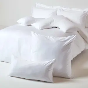 Homescapes White Organic Cotton Continental Pillowcase 400 TC, 80 x 80 cm