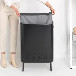 Brabantia Black Steel Laundry bin, 90L