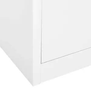 Berkfield Office Cabinet White 90x40x180 cm Steel and Tempered Glass