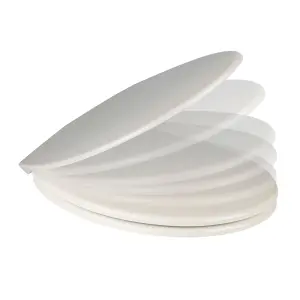 Cooke & Lewis Diani Pebble Round Soft close Toilet seat